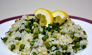 Risotto cu leurda si mazare